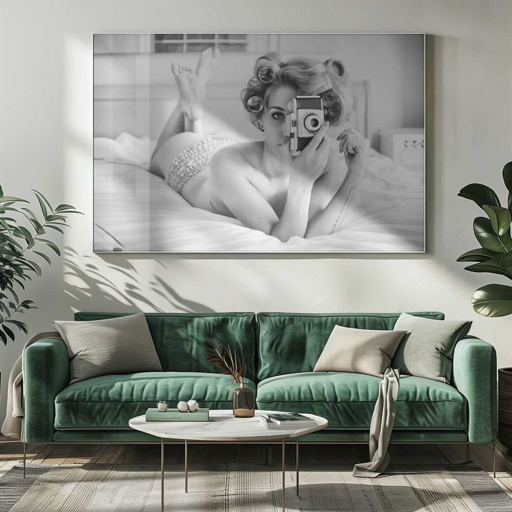 Artwork- A chick, a click, and a curl-34" x 22" Metalinches-Metal