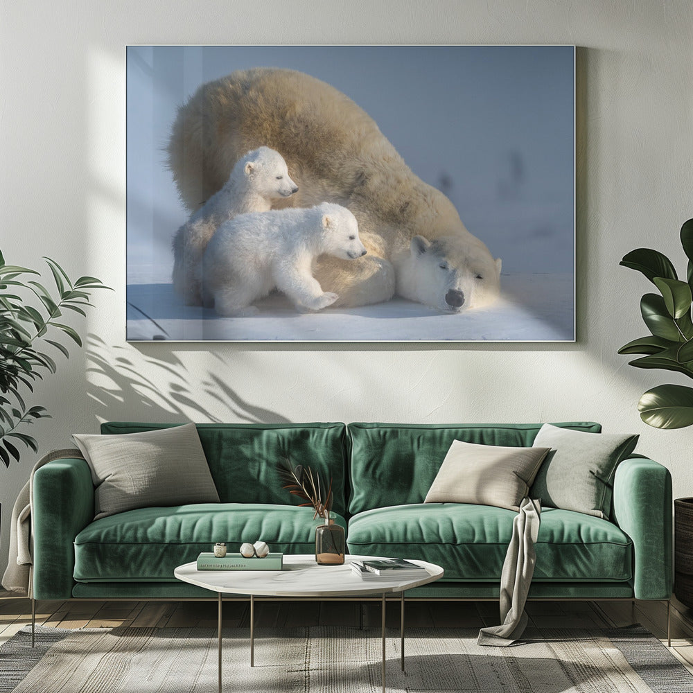 Artwork Mum, Play together20X16inches- White Frame