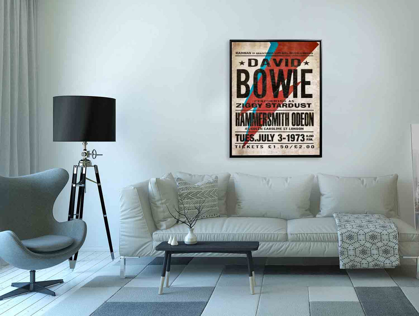 Music Poster David Bowie Hammersmith -Vintage Music Wall Decor