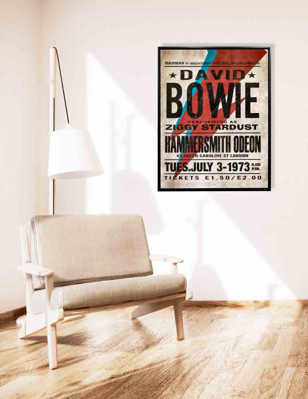 Music Poster David Bowie Hammersmith -Vintage Music Wall Decor