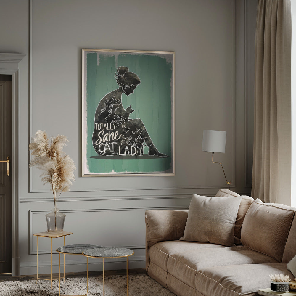 canvas prints Totally Sane Cat Ladyinches-