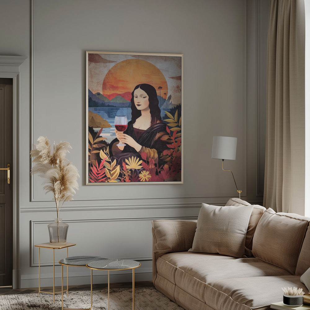 canvas prints Mona Lisa Chill Out Watercolor Digital Paintinginches-
