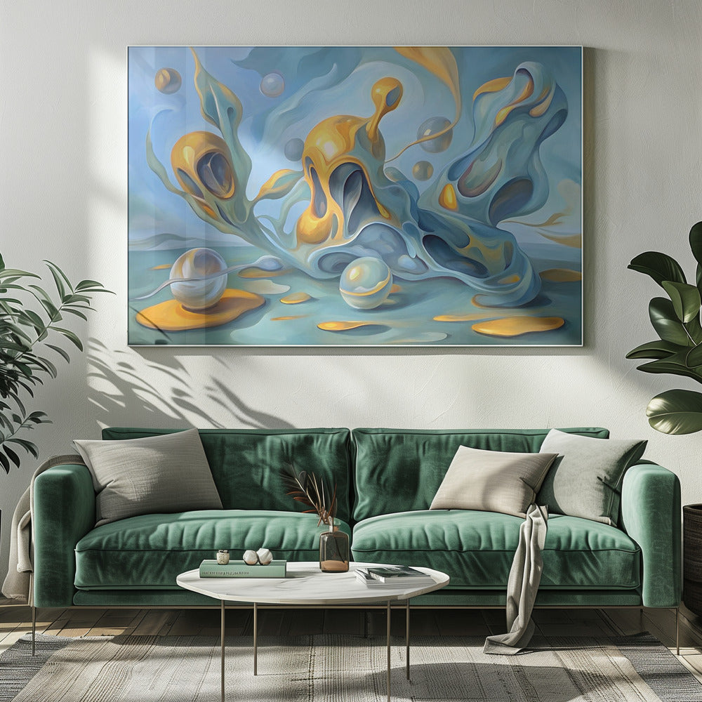 Artwork Liquid Dreamscape20X16inches- White Frame