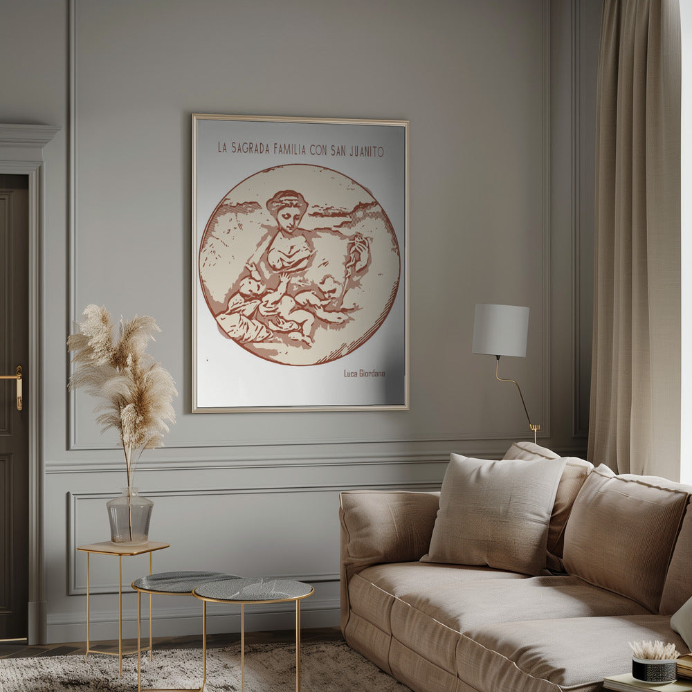 canvas prints Line Art Minimalist – La Sagrada Familia Con San Juanito – Luca Giordanoinches-