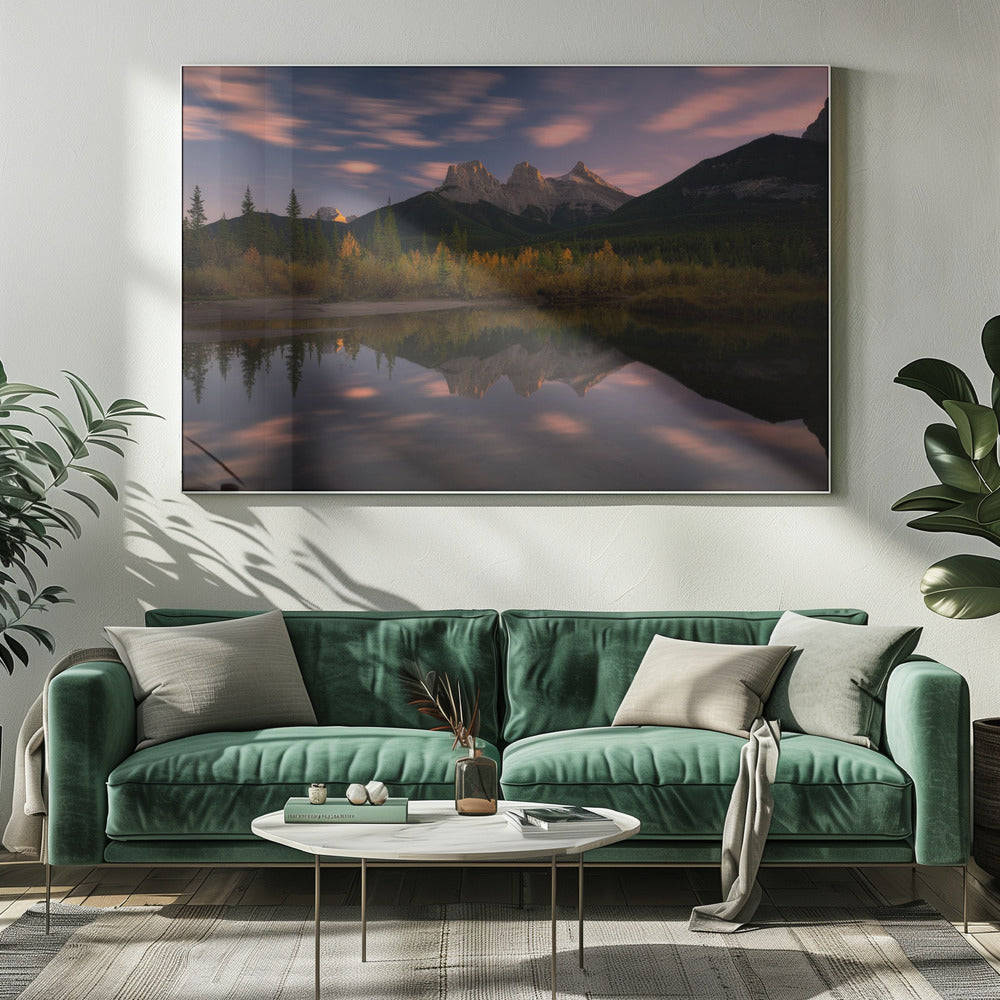 Wall art Three Sisters and A Little Brother-20X16inches-In White Floating Frame