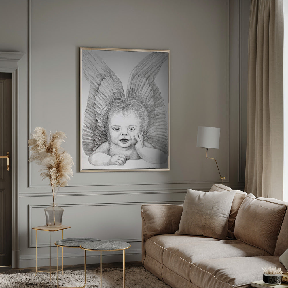 canvas prints Cherubic Baby Angelinches-