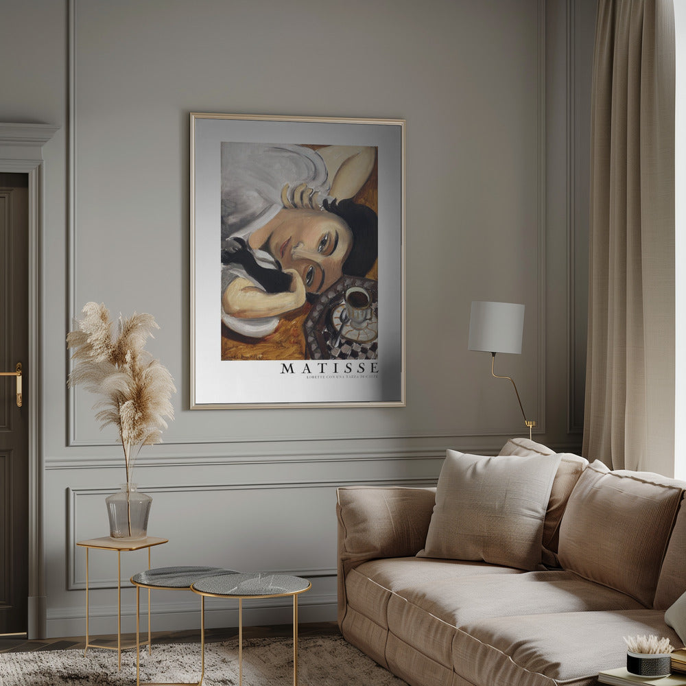 Artwork Lorette Con Una Tazza Di Caffe 1916 Boarder -inches