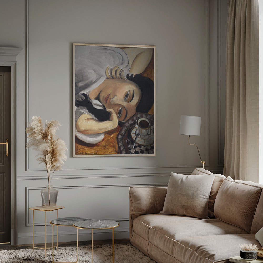 Artwork Lorette Con Una Tazza Di Caffe 1916 -inches