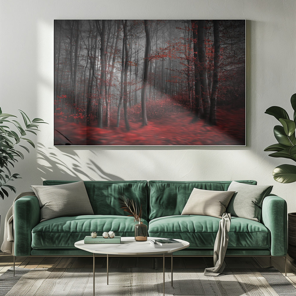 Artwork Bloody River20X16inches- White Frame