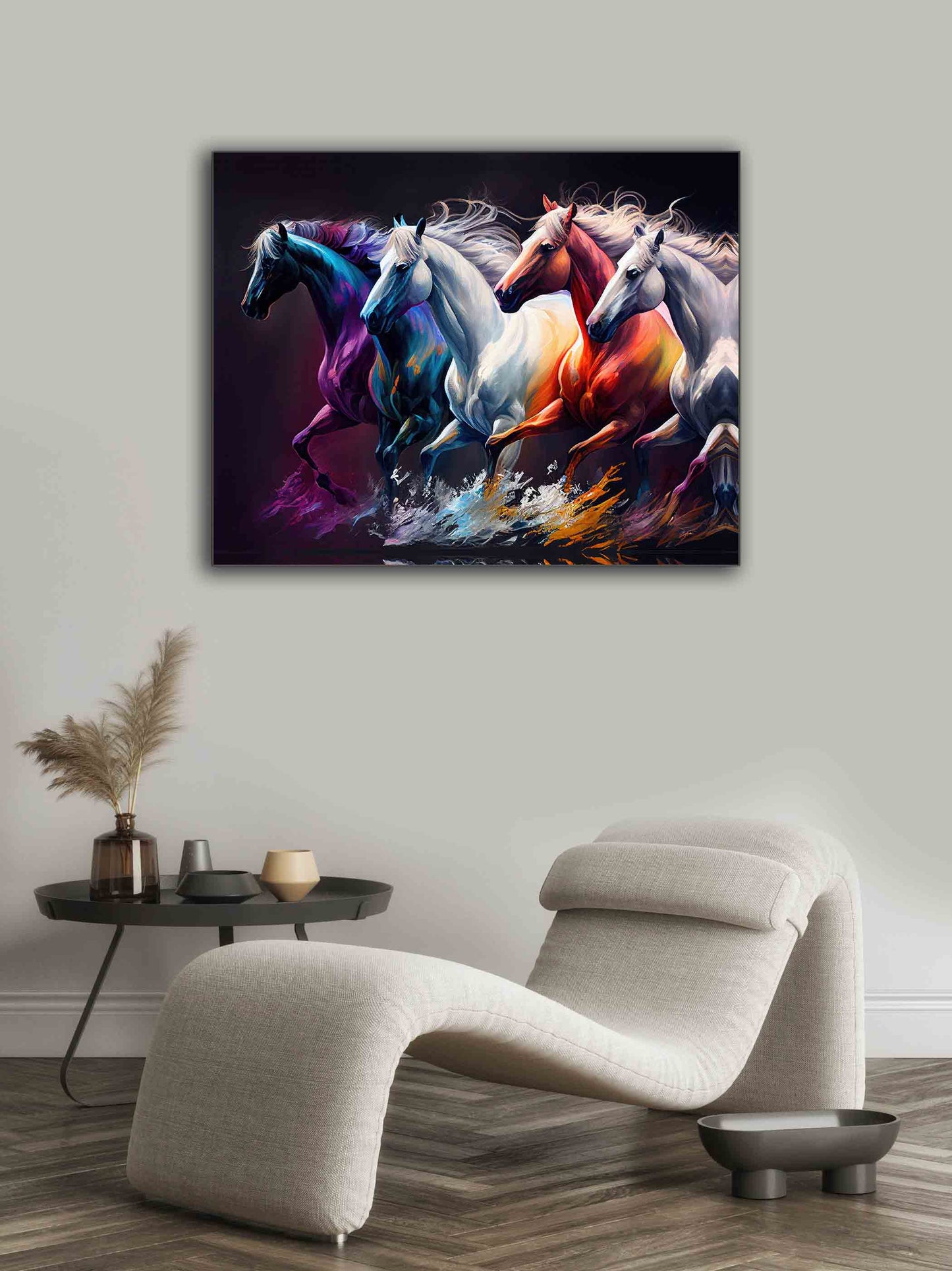 Example of Digitally Painted 4 Horses without frame
