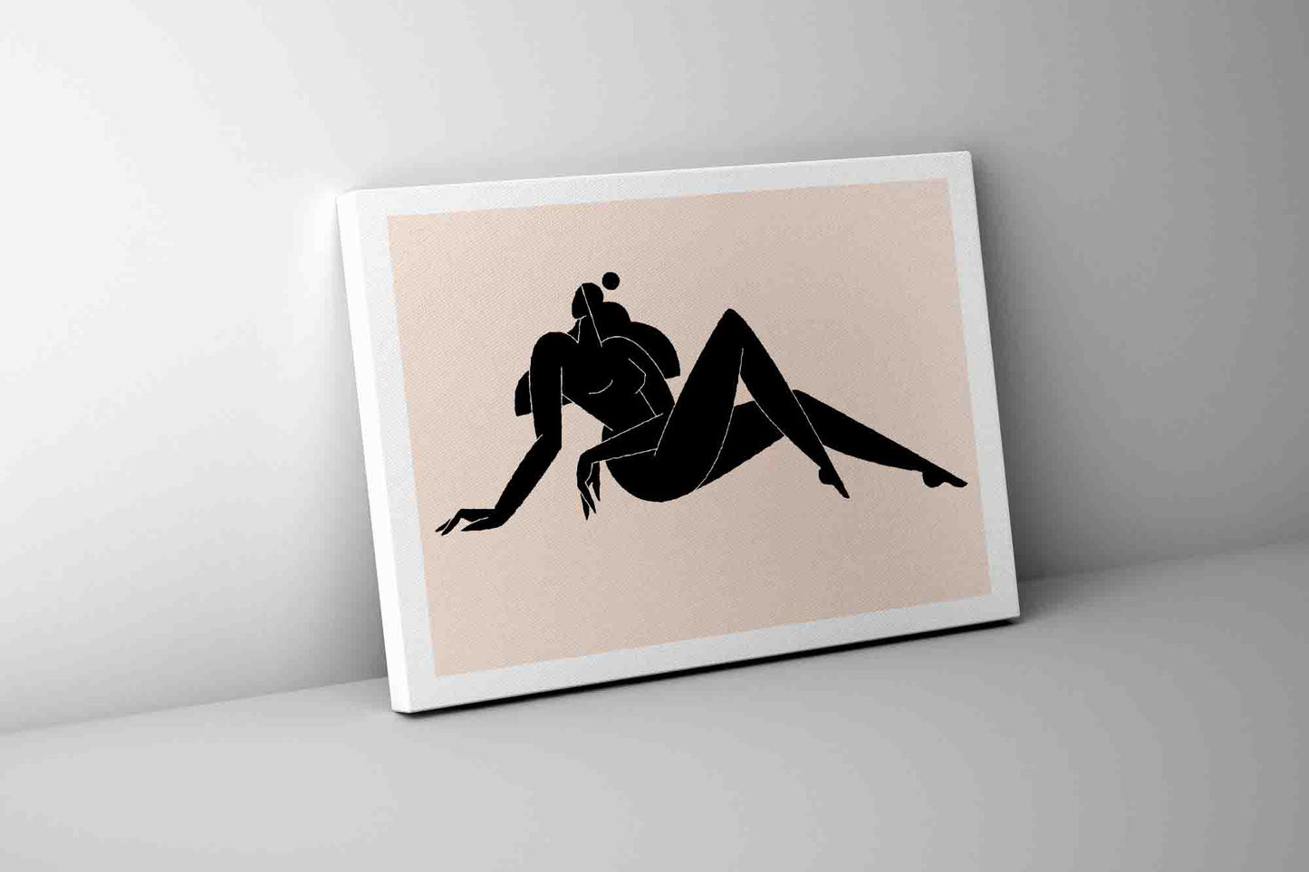 Female silhouette reclining -Canvas Print-Wall Art