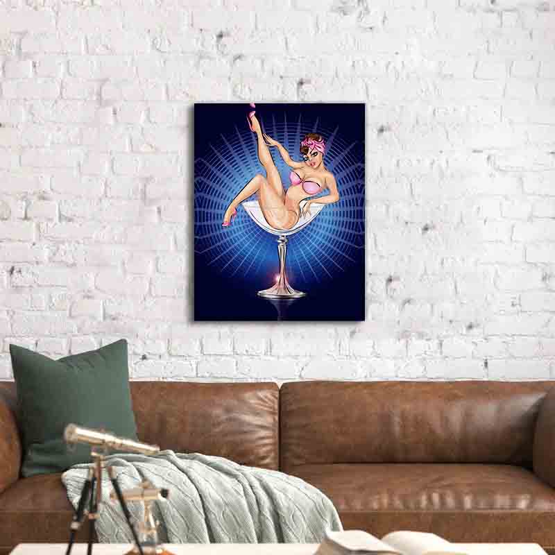 Blue and pink cocktail-Wall art decor