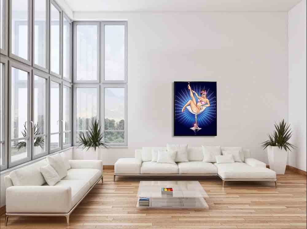 Blue and pink cocktail-Wall art decor