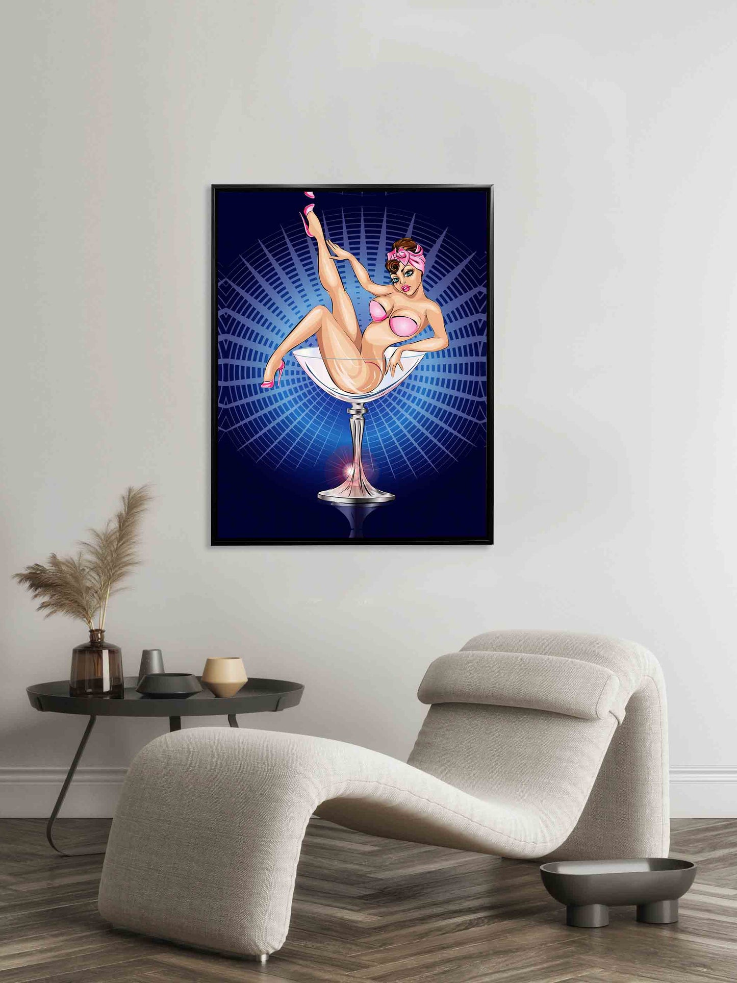 Blue and pink cocktail-Wall art decor