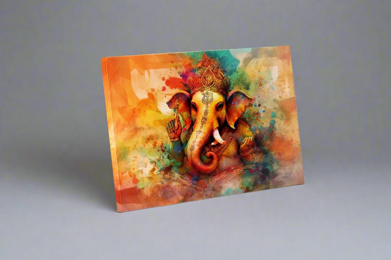 Ganesh Canvas Wall Art-Indian Art-Spiritual Wall Art