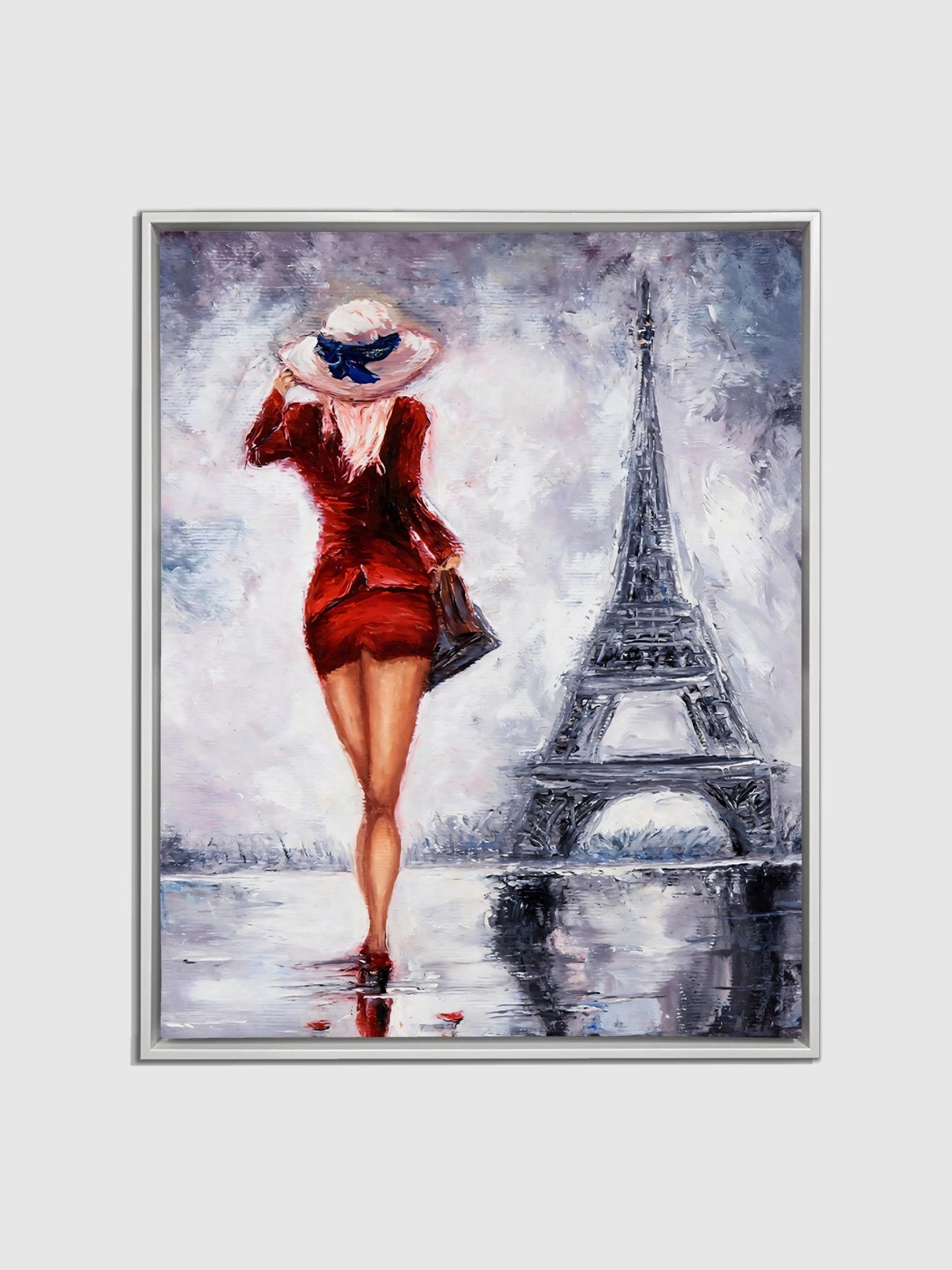 Girl Eiffel Tower-Fine Artwork-Wall Art-Abstract