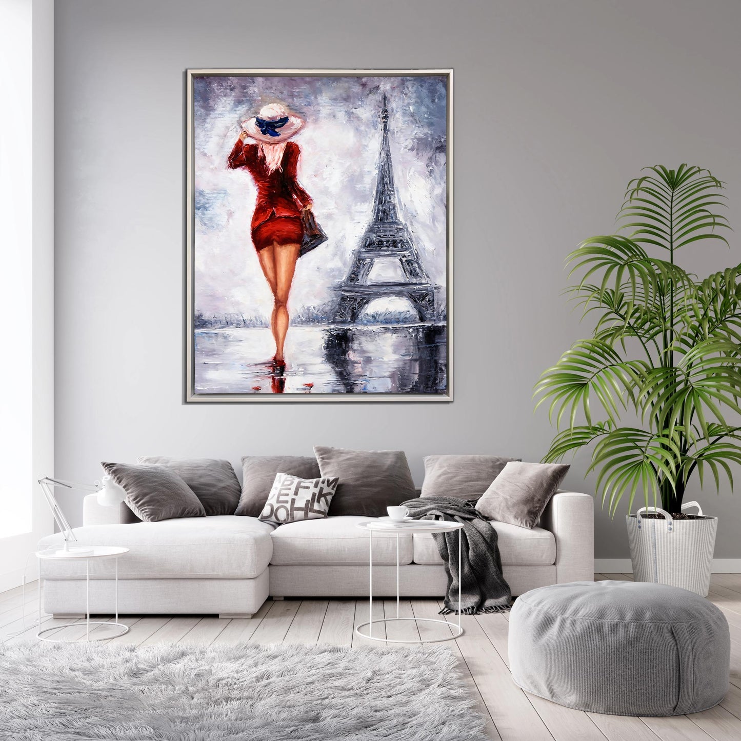 Girl Eiffel Tower-Fine Artwork-Wall Art-Abstract