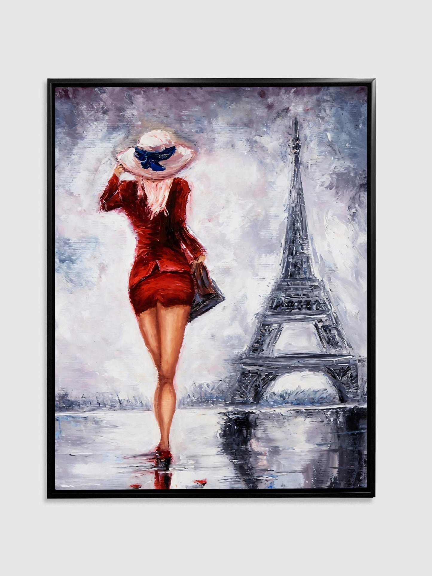 Girl Eiffel Tower-Fine Artwork-Wall Art-Abstract