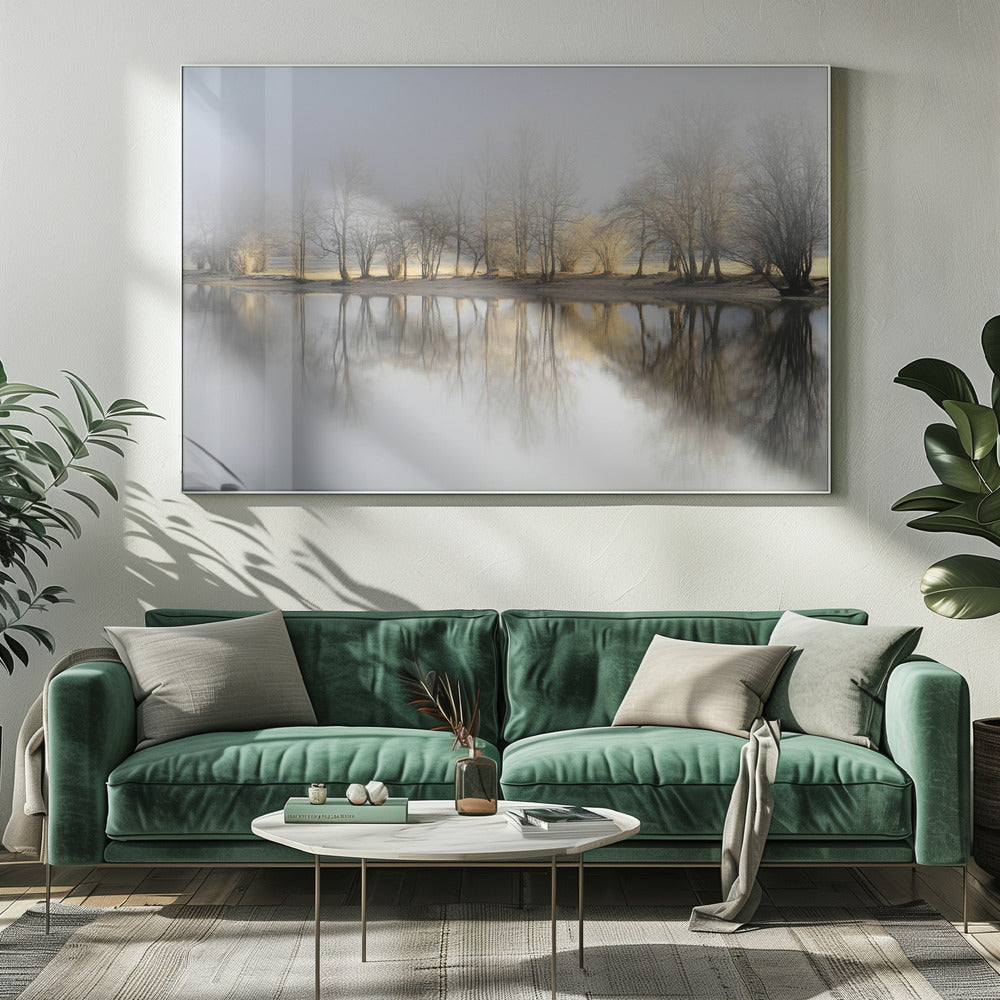Artwork january morning20X16inches- White Frame