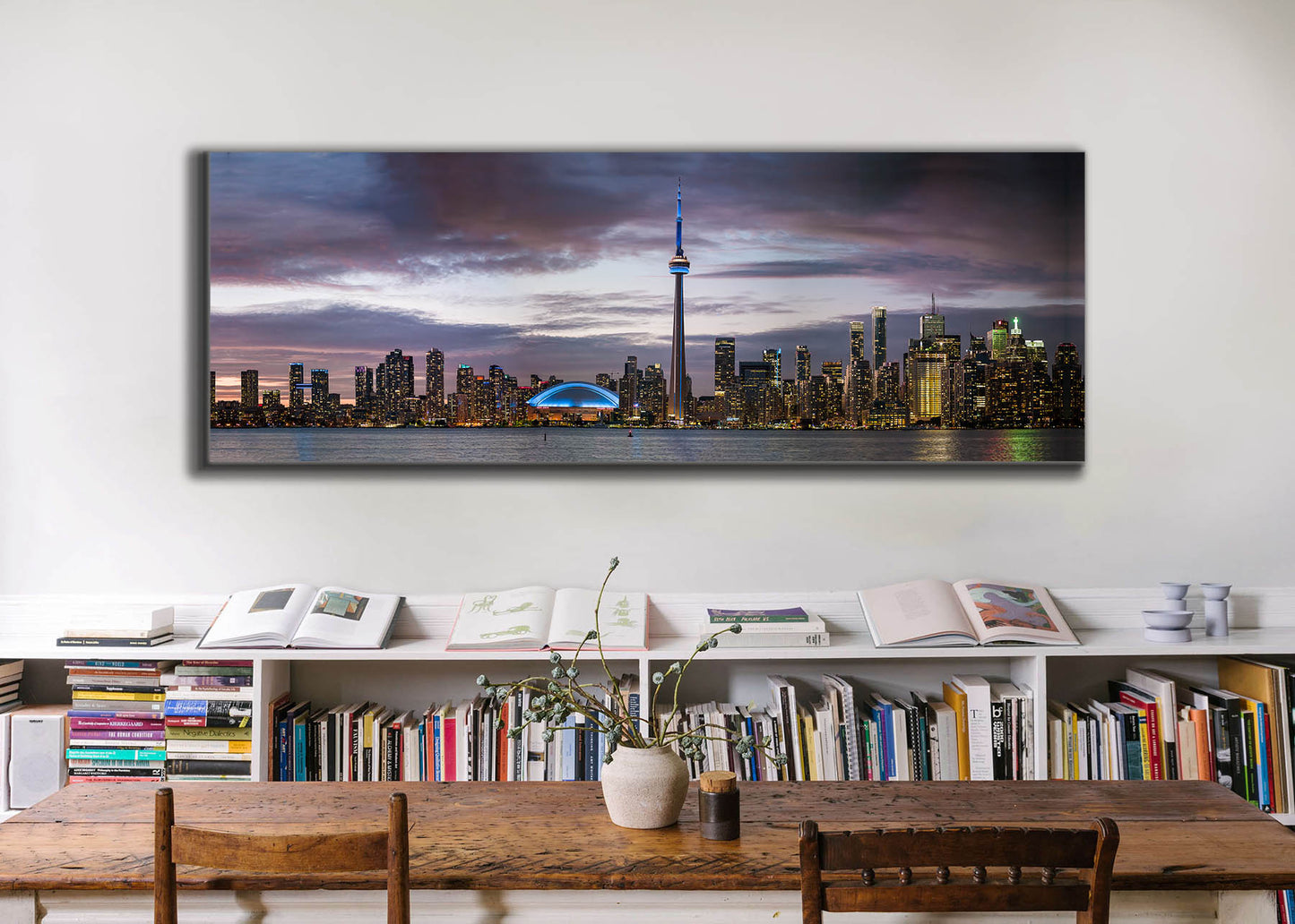 Sunset of Toronto, CN tower, Roger Center-Cities Skyline-RGB varnish