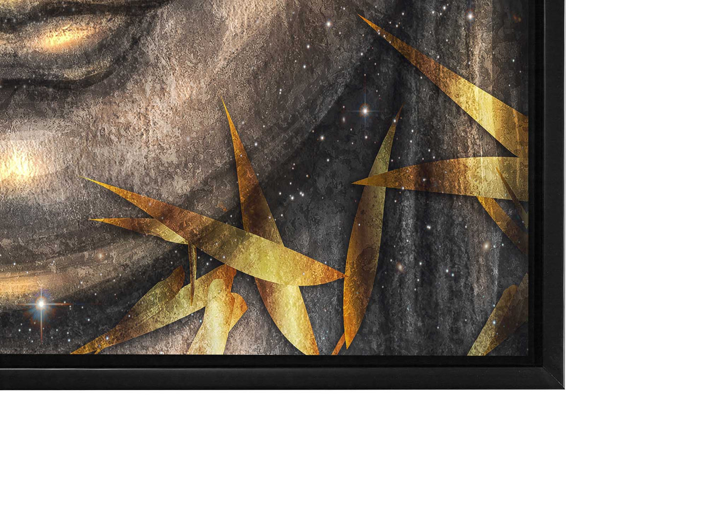 Canvas Pint Gold Buddha- Artwork-Gold varnish