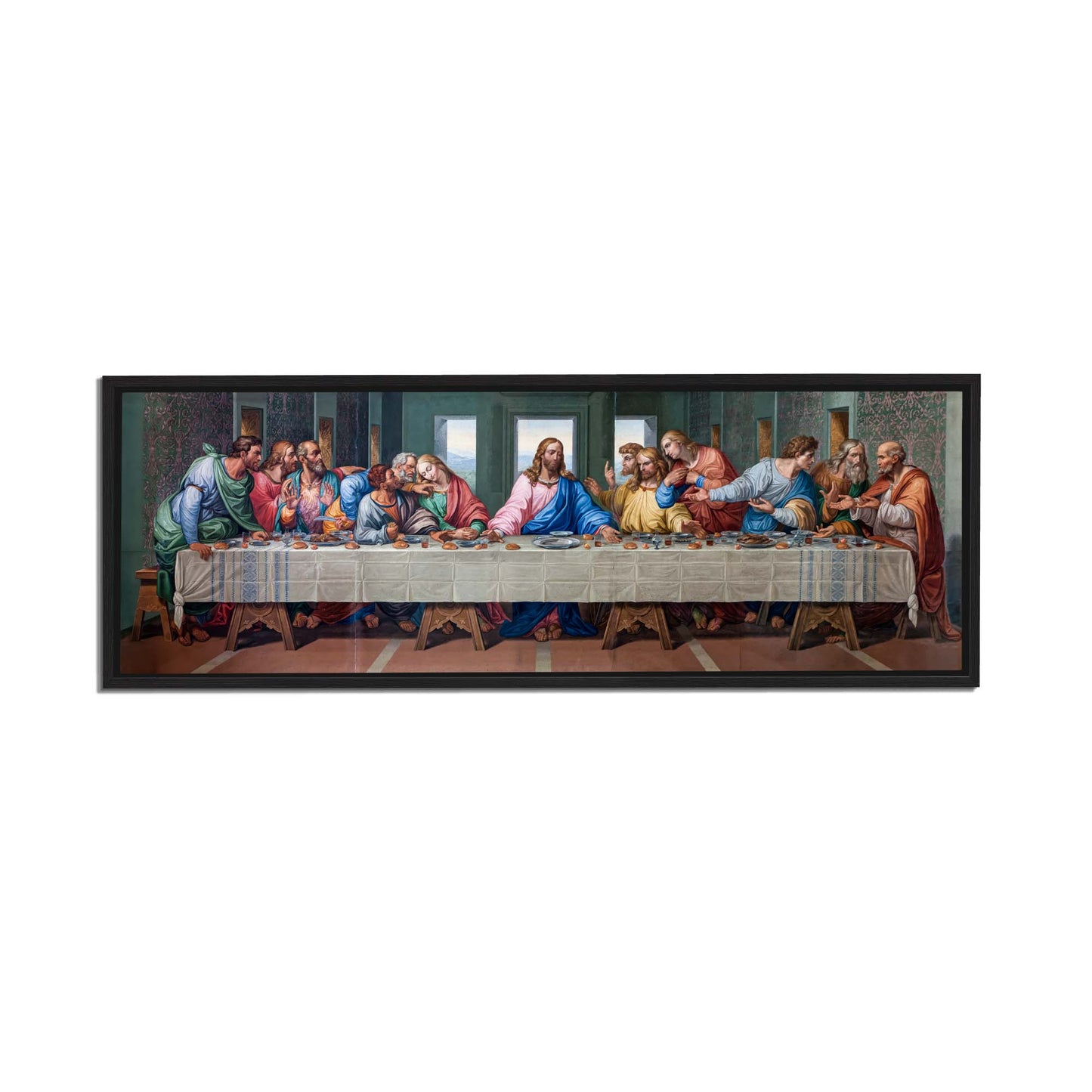 Sample Last Supper Large Canvas Canvas-Christian Art in Black Floating Frame
