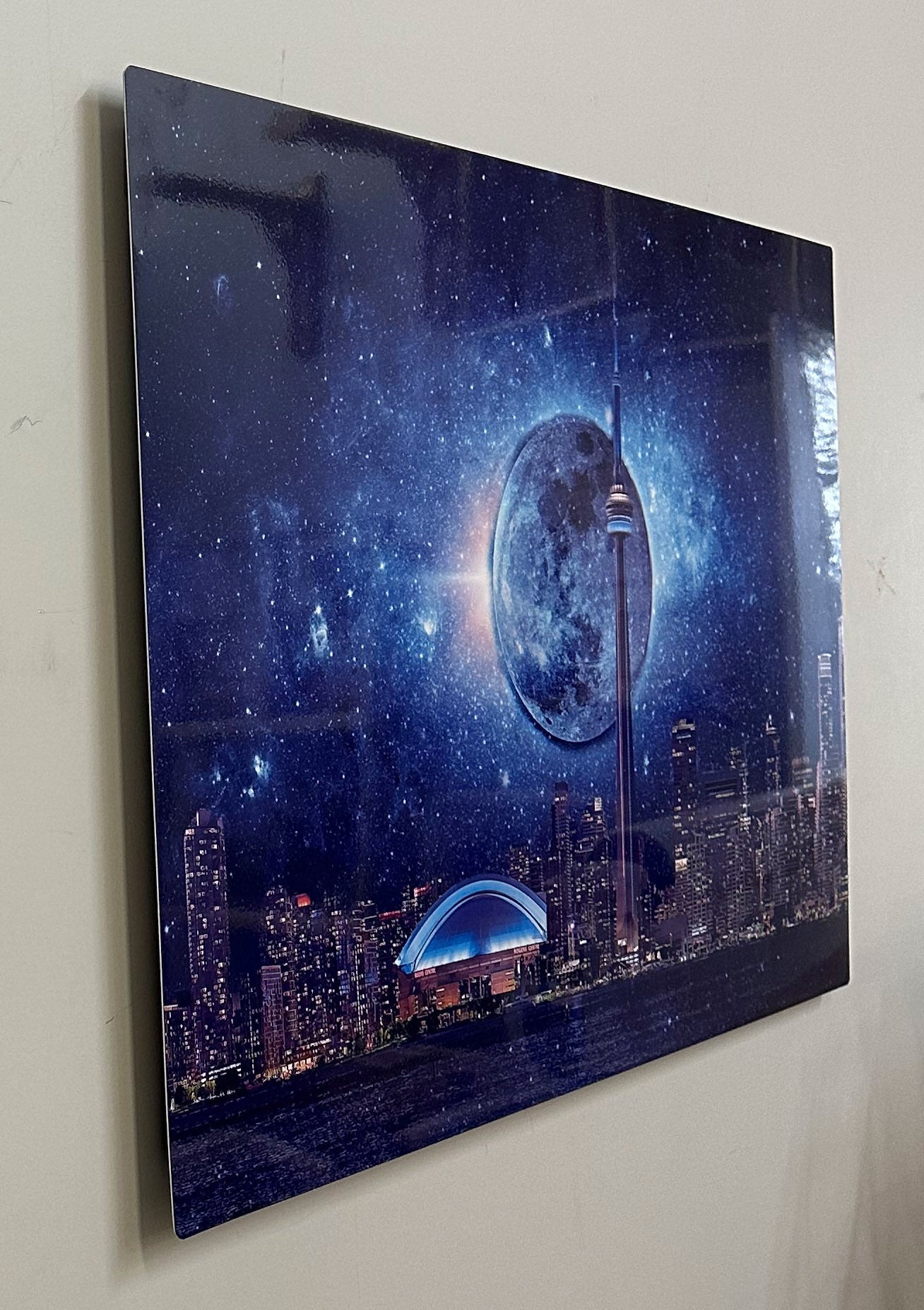 Light sky with CN Tower-Metal aluminum print- Toronto-Limited Edition