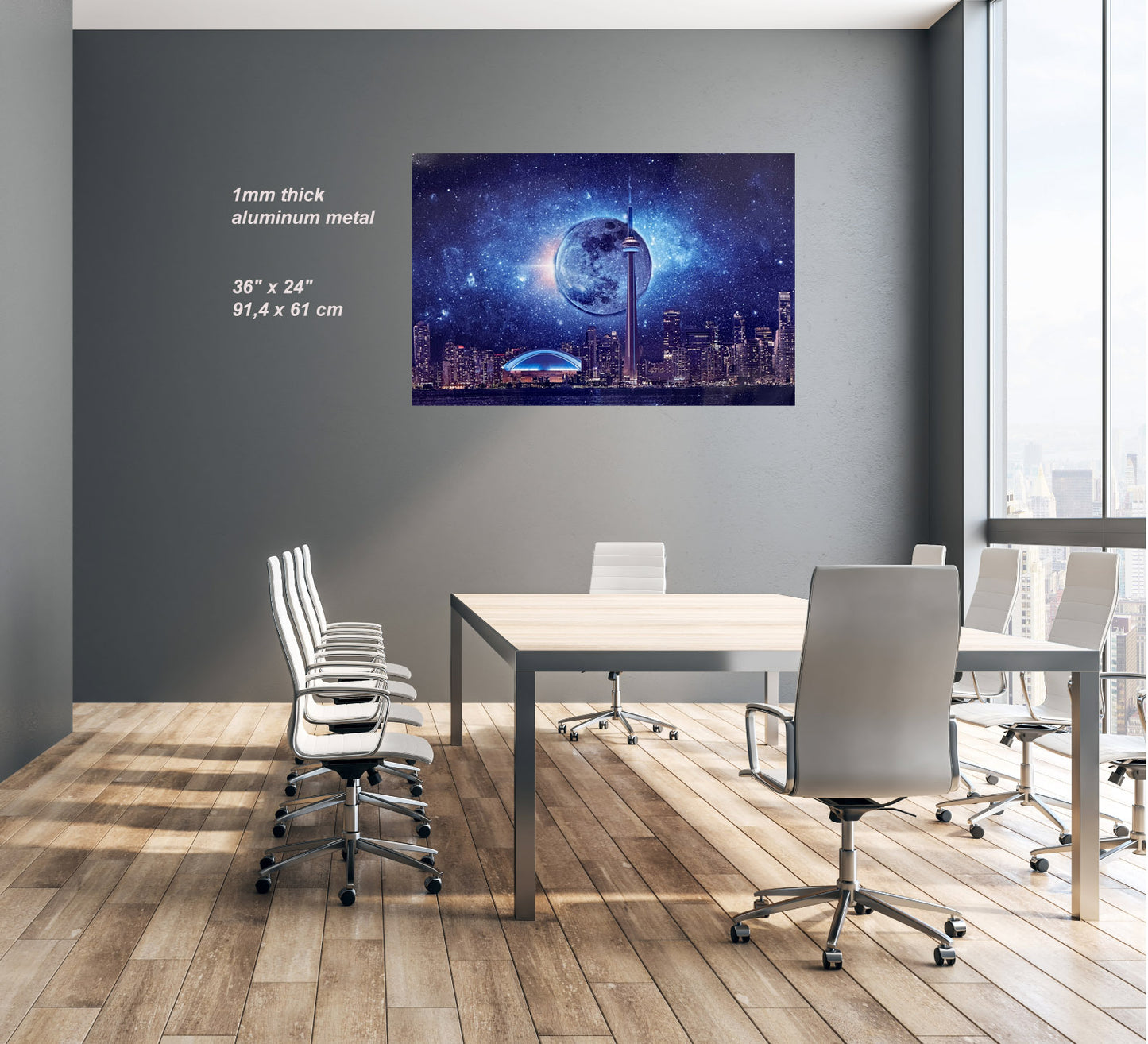 Light sky with CN Tower-Metal aluminum print- Toronto-Limited Edition