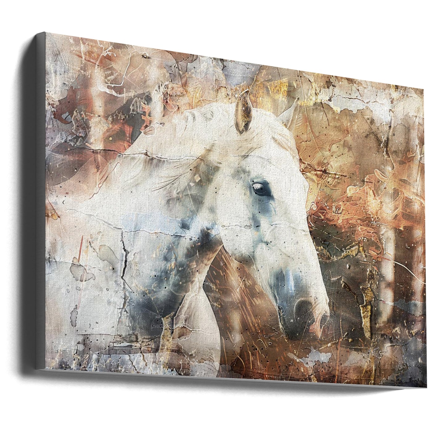 Horse Animal Vintage Art Illustration Wallart 05 Wall Artwork Gallery Wrapped (Ready to Hang)