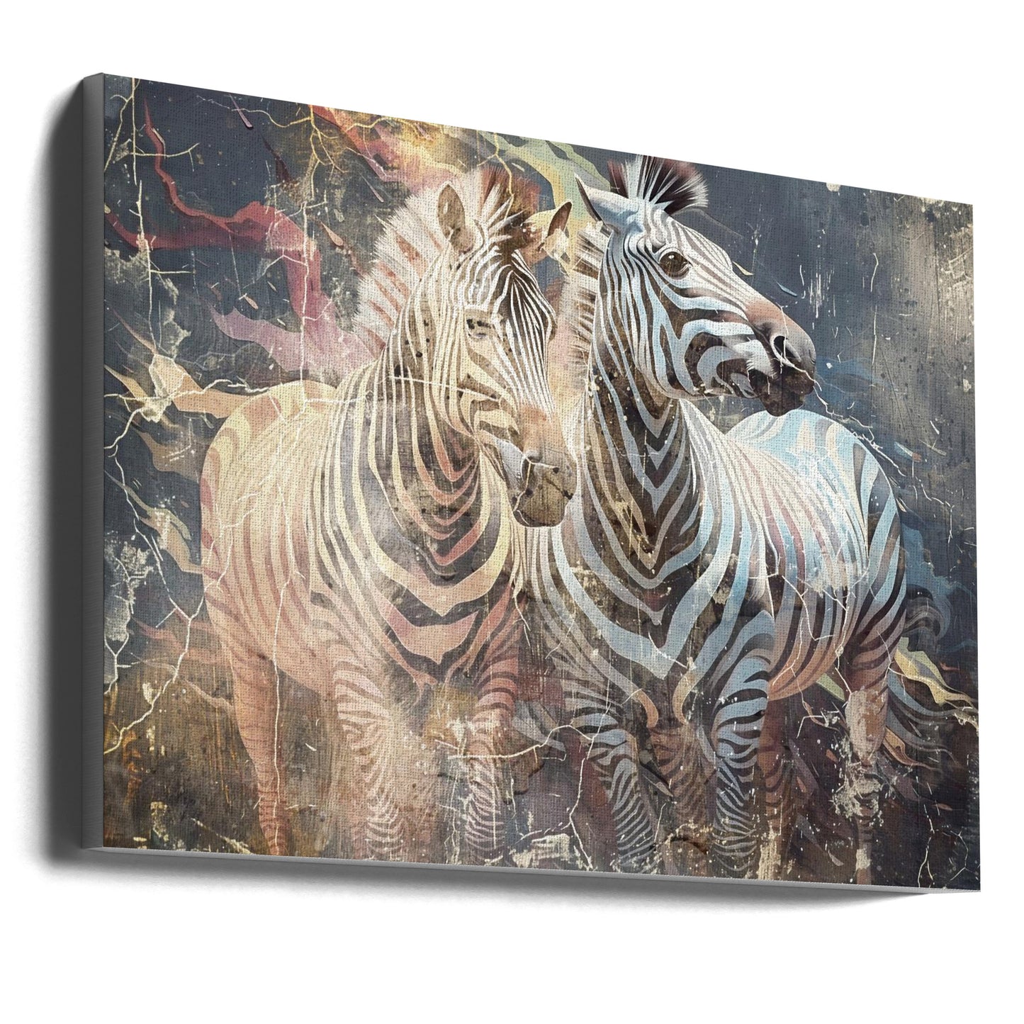Zebra Animal Vintage Art Illustration Wallart 03 Wall Artwork Gallery Wrapped (Ready to Hang)
