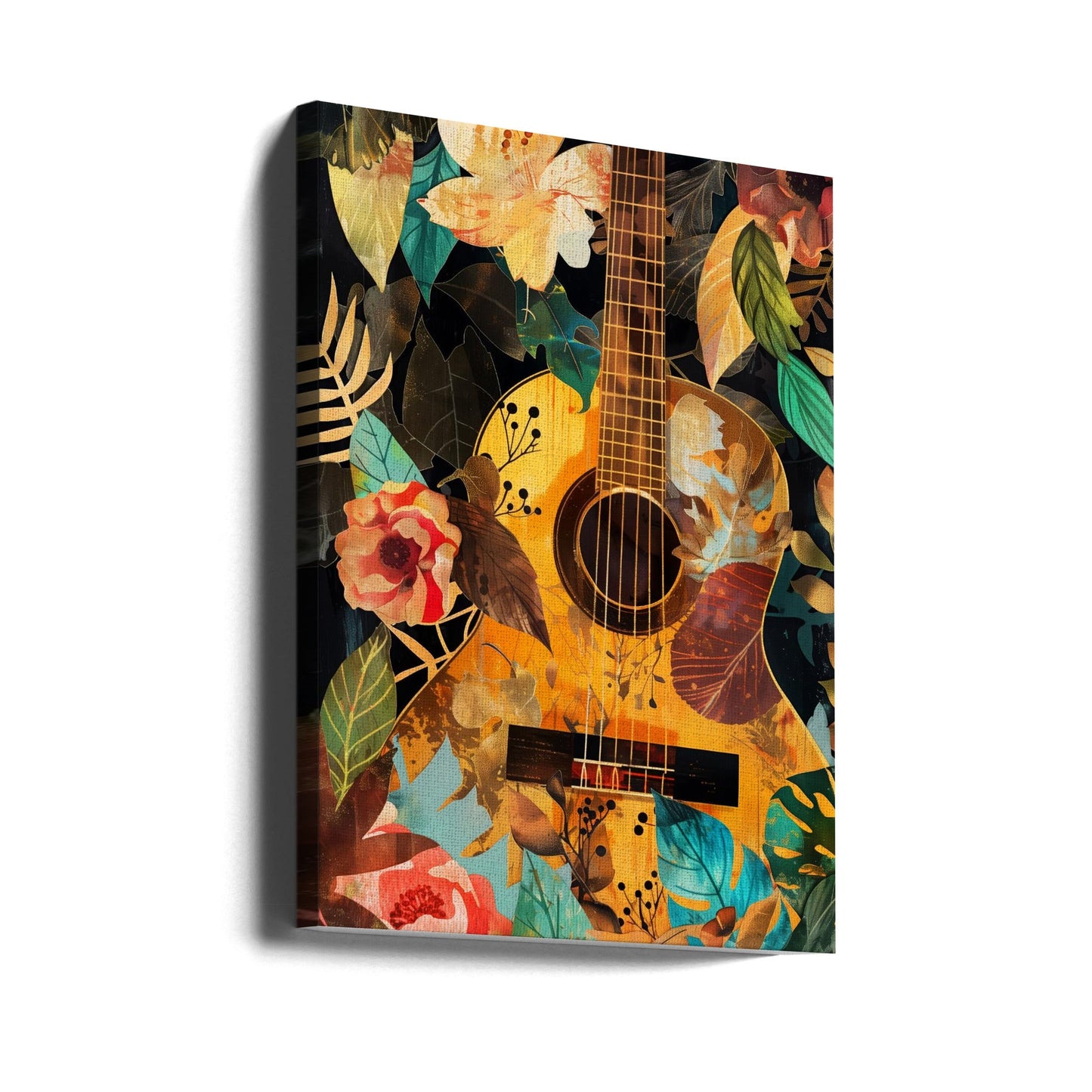 Music Guitar Collage (2) Wall Artwork Gallery Wrapped (Ready to Hang)