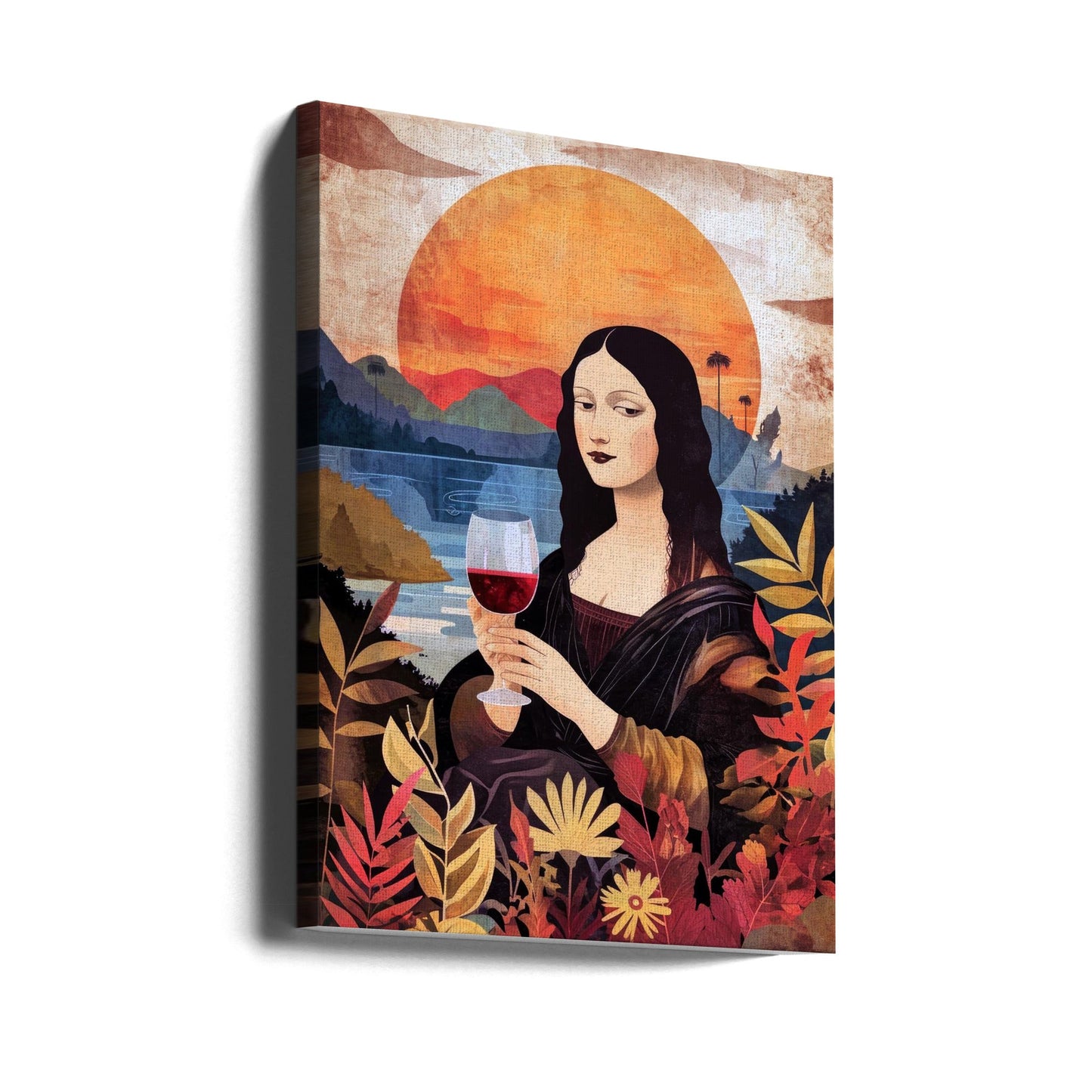canvas prints Mona Lisa Chill Out Watercolor Digital Painting24X36inches- Unframed