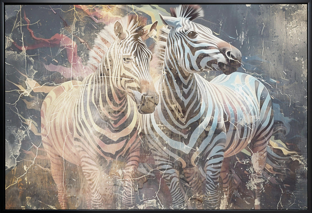 Zebra Animal Vintage Art Illustration Wallart 03 Wall Artwork Gallery Wrapped (Ready to Hang)