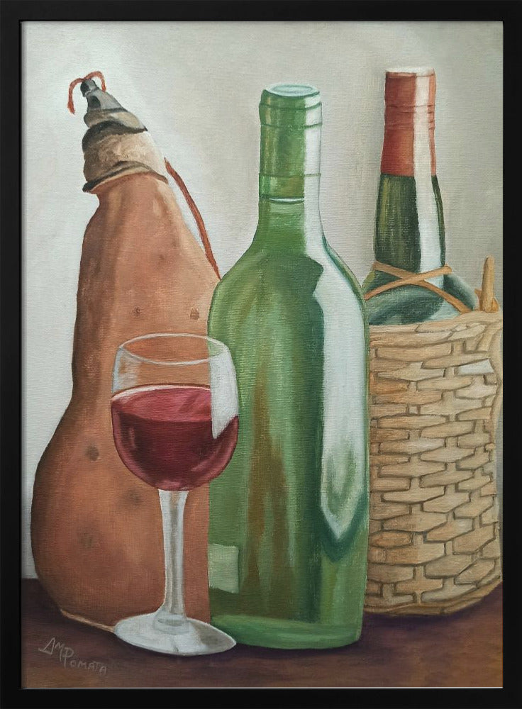 In the Winery Wall Artwork In Black Floating Frame