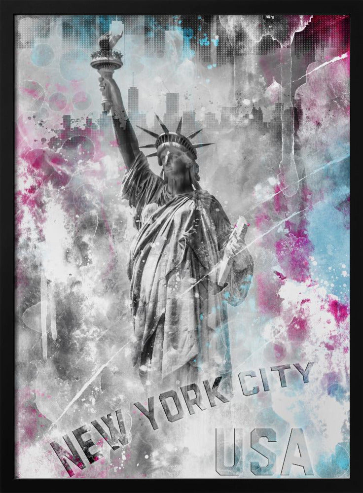 Wall art POP ART Statue of Liberty - Splashes