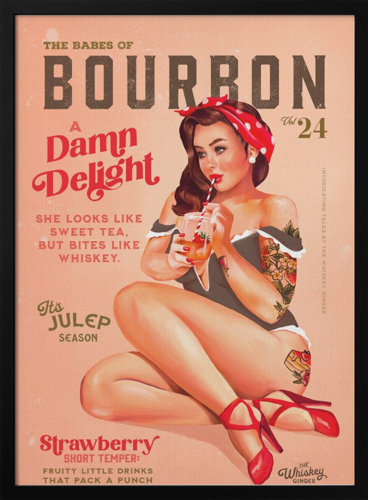 Babes of Bourbon Vol 22 Vintage Pinup Girl Drinking A Cocktail