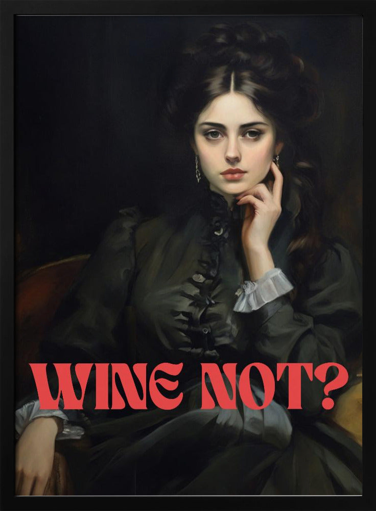 canvas prints Wine not?24X36inches- White Frame