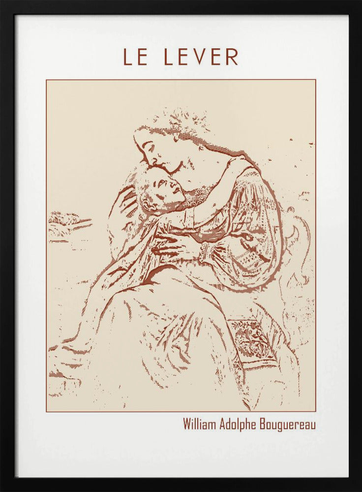 canvas prints Line Art Minimalist – Le Lever (1865)24X36inches- White Frame