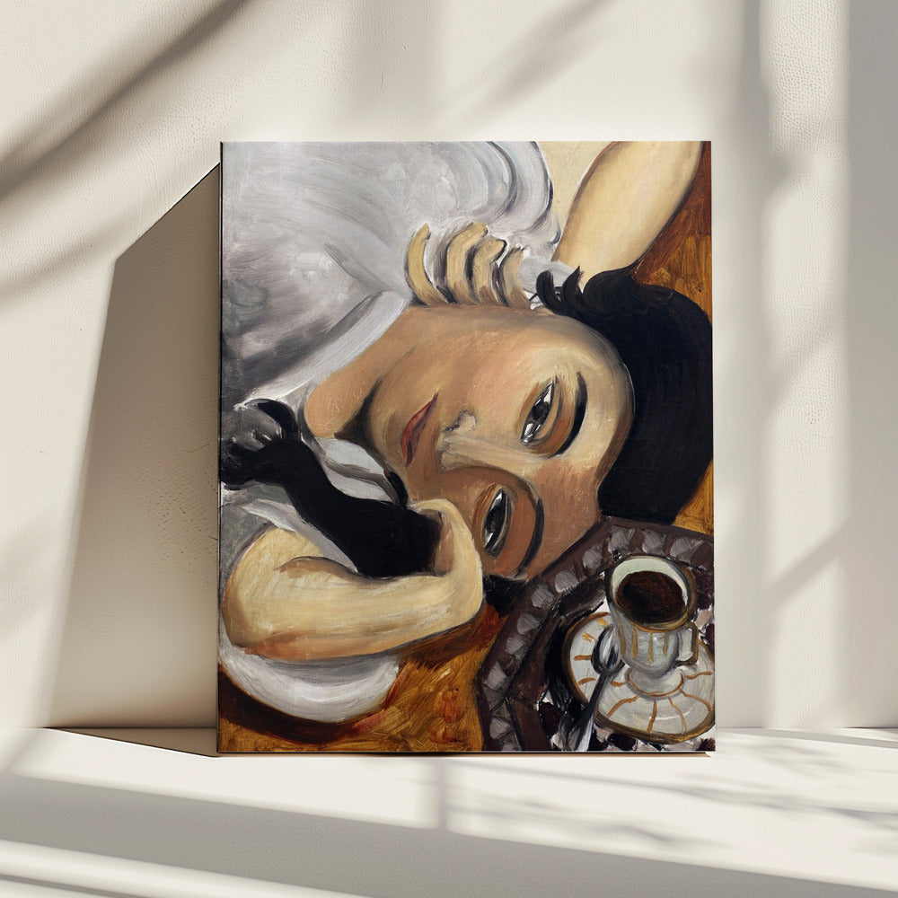 Artwork Lorette Con Una Tazza Di Caffe 1916 24X36-inches