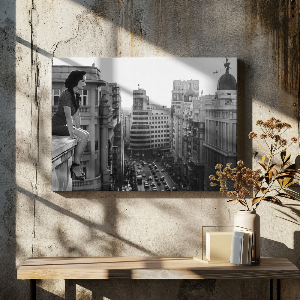 Artwork Mad Madrid48X36inches- Black Frame