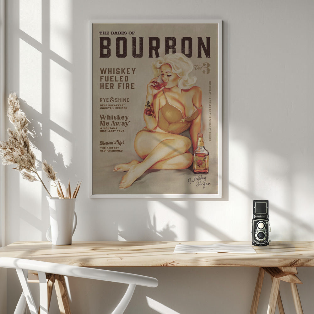 Babes of Bourbon Vol 3 Sexy Vintage Pin Up Girl Drinking Whiskey