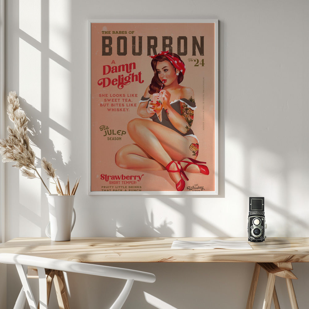 Babes of Bourbon Vol 22 Vintage Pinup Girl Drinking A Cocktail