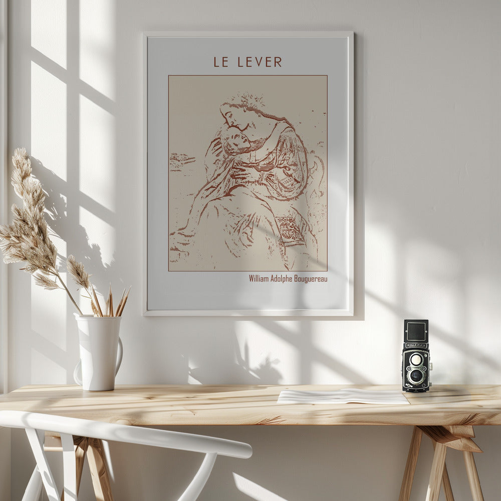 canvas prints Line Art Minimalist – Le Lever (1865)36X48inches- White Frame