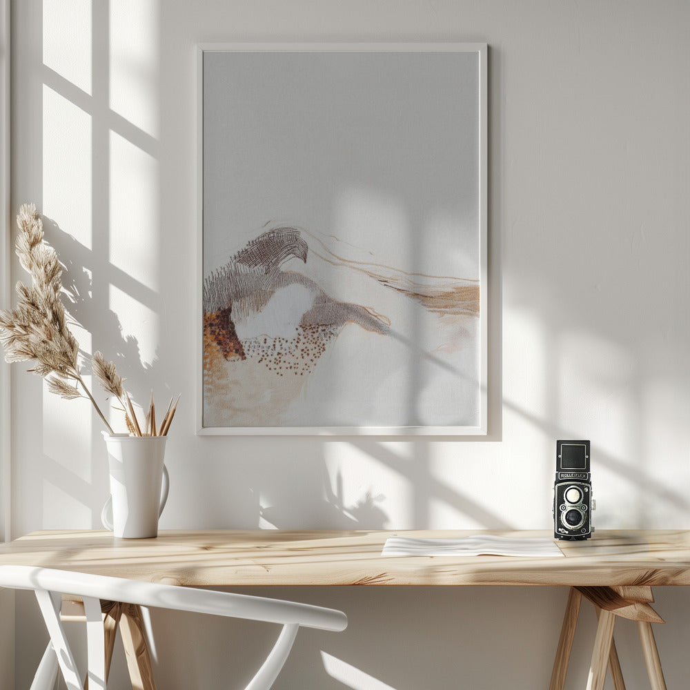 Artwork- Invisible world Iv-24X36inches-In White Floating Frame