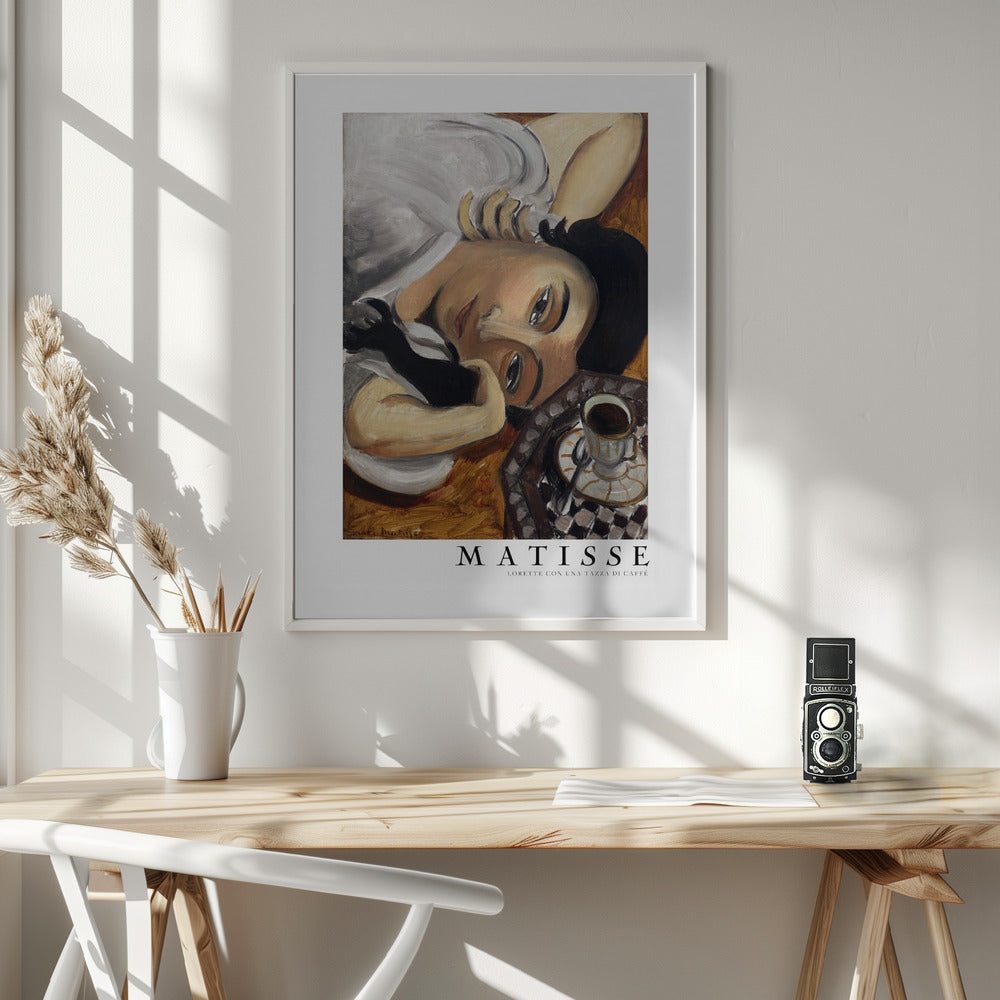 Artwork Lorette Con Una Tazza Di Caffe 1916 Boarder 24X36-inches