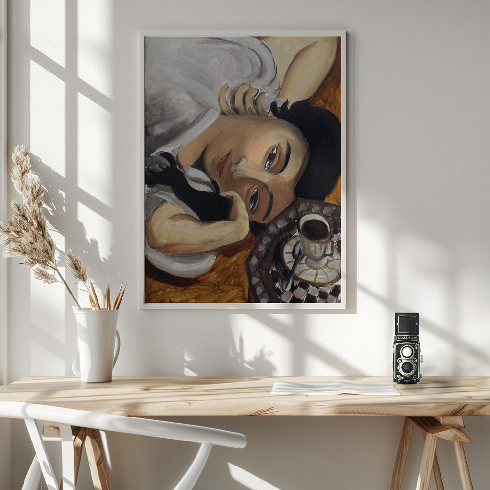 Artwork Lorette Con Una Tazza Di Caffe 1916 24X36-inches