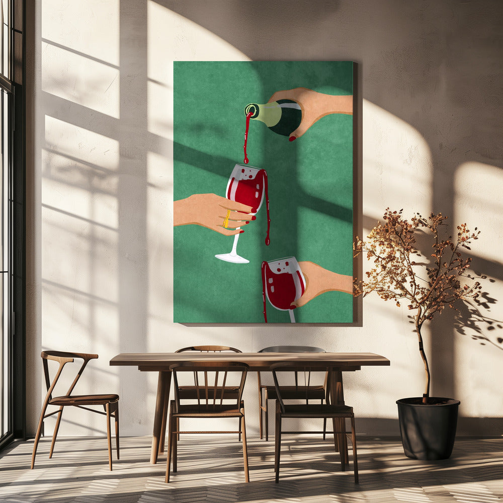 Cheers Girls Wall Artwork In White Floating Frame
