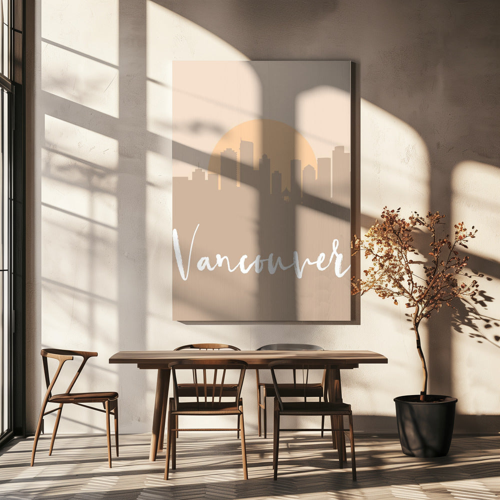 Wall art Skyline Earth Tone 2 94-36X48inches-In Black Floating Frame