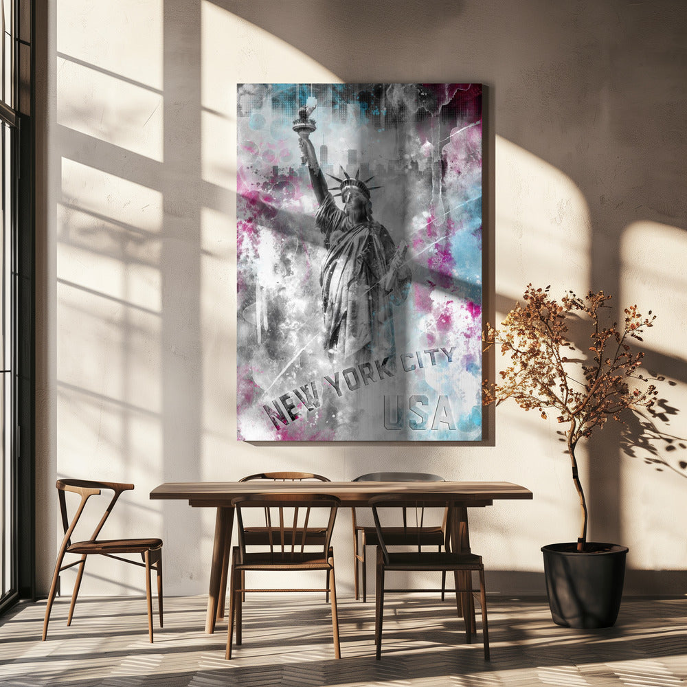 Wall art POP ART Statue of Liberty - Splashes