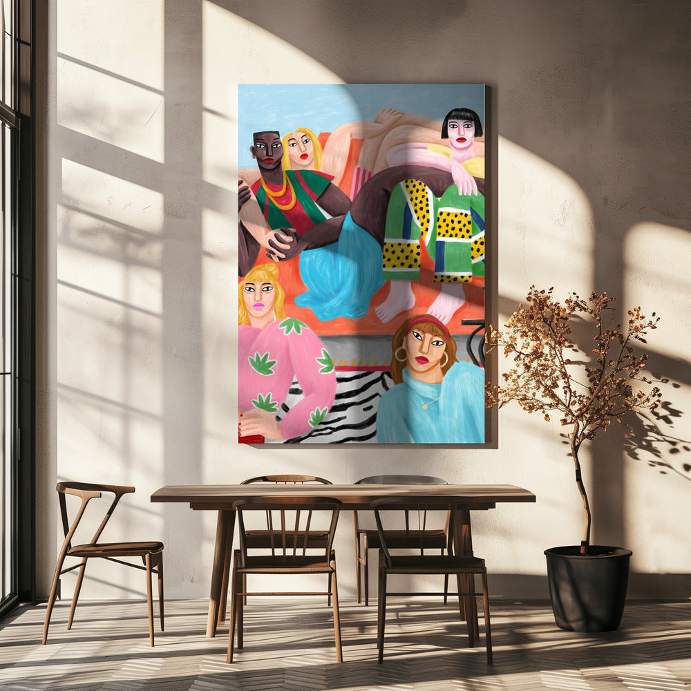 La Coloc Wall Artwork In White Floating Frame